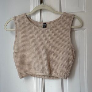 SHEIN Beige Textured Crop Top